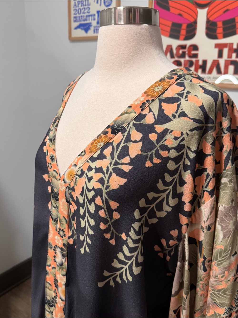Spell Floral Fringe Mini Dress in Navy, Peach, Cream - Picture 9 of 14